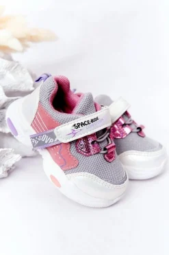 Dziecięce Sportowe Buty Sneakersy Biało-Różowe Space Ride Dzieci Dziewczęce
