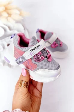 Dziecięce Sportowe Buty Sneakersy Biało-Różowe Space Ride Dzieci Dziewczęce
