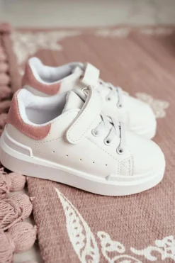 Boto Dziecięce Sportowe Buty Sneakersy Biało-Różowe Bilbo