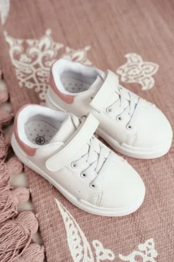 Boto Dziecięce Sportowe Buty Sneakersy Biało-Różowe Bilbo