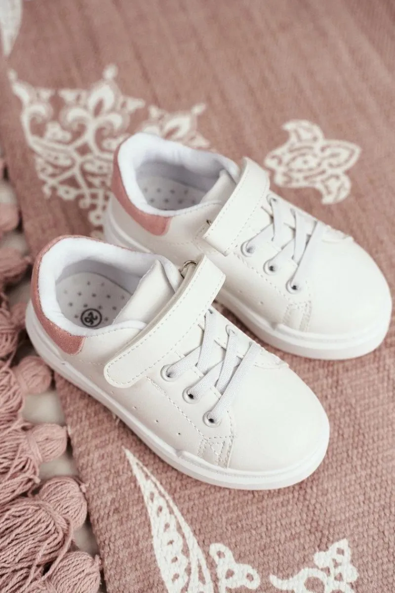 Boto Dziecięce Sportowe Buty Sneakersy Biało-Różowe Bilbo