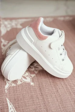 Boto Dziecięce Sportowe Buty Sneakersy Biało-Różowe Bilbo