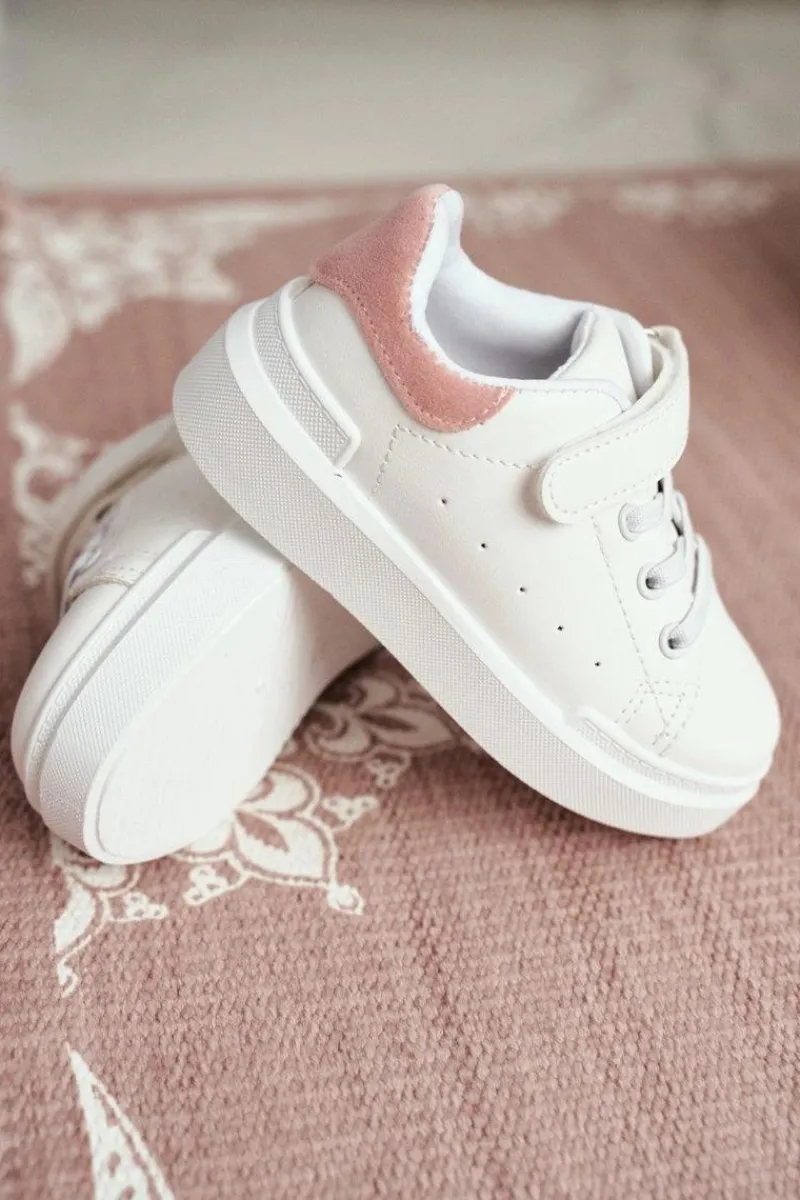 Boto Dziecięce Sportowe Buty Sneakersy Biało-Różowe Bilbo