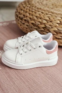 Boto Dziecięce Sportowe Buty Sneakersy Biało-Różowe Bilbo