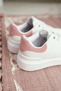 Boto Dziecięce Sportowe Buty Sneakersy Biało-Różowe Bilbo