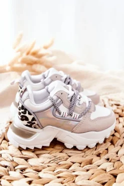 Discount Boto Dziecięce Sportowe Buty Sneakersy Białe Rommie