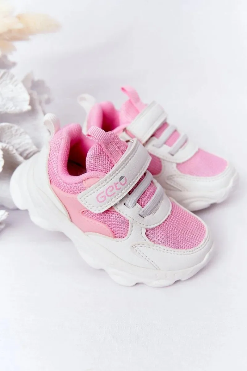 Sale Boto Dziecięce Sportowe Buty Sneakersy Biało-Różowe Sugar