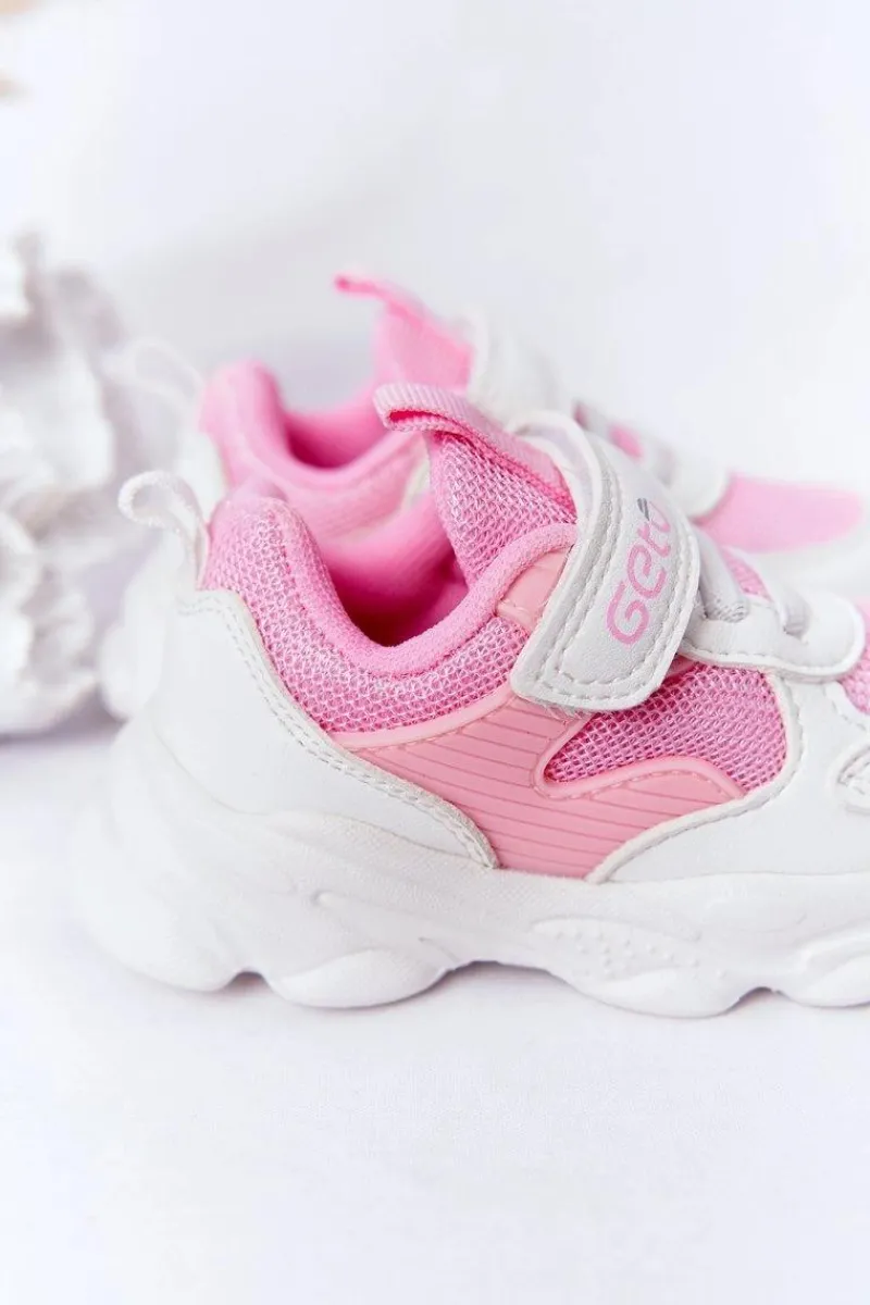 Sale Boto Dziecięce Sportowe Buty Sneakersy Biało-Różowe Sugar