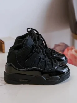 Sale Dziecięce Sportowe Buty Sznurowane Czarne Darina Dzieci Chłopięce|Back To School