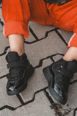 Sale Dziecięce Sportowe Buty Sznurowane Czarne Darina Dzieci Chłopięce|Back To School