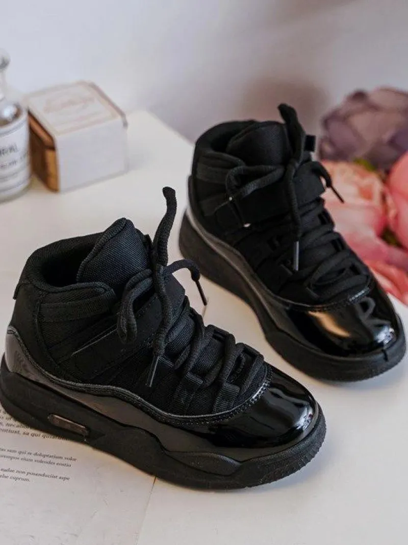 Sale Dziecięce Sportowe Buty Sznurowane Czarne Darina Dzieci Chłopięce|Back To School