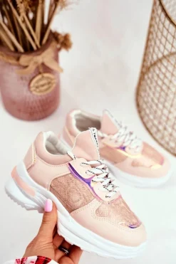 New Boto Dziecięce Sportowe Buty Z Wężowym Wzorem Różowe Matylda