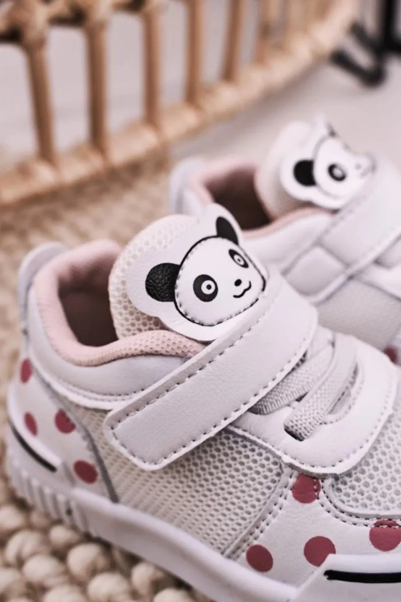 Dziewczęce>Boto Dziecięce Sportowe Buty Z Pandą Biało Różowe Chico
