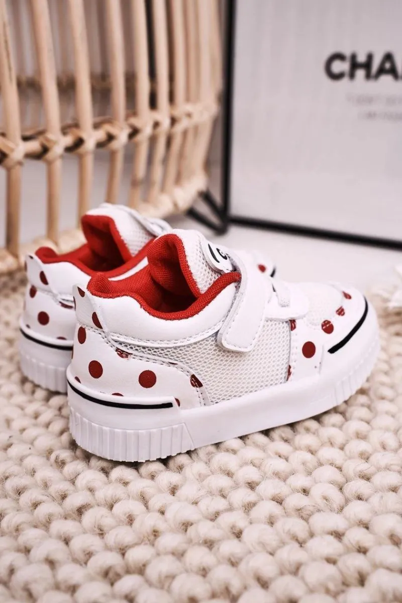 Boto Dziecięce Sportowe Buty Z Pandą Biało Czerwone Chico