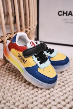 Best Boto Dziecięce Sportowe Buty Ze Świecącą Podeszwą LED Wielokolorowe Scooter