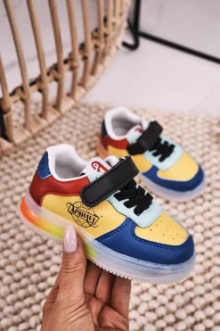 Best Boto Dziecięce Sportowe Buty Ze Świecącą Podeszwą LED Wielokolorowe Scooter