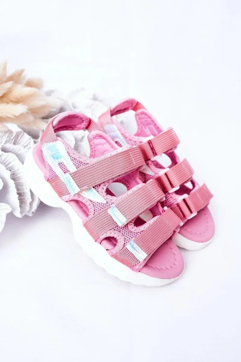 Hot Dziecięce Sportowe Sandały Na Rzepy Różowe Flyn Dzieci Dziewczęce