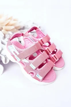 Hot Dziecięce Sportowe Sandały Na Rzepy Różowe Flyn Dzieci Dziewczęce