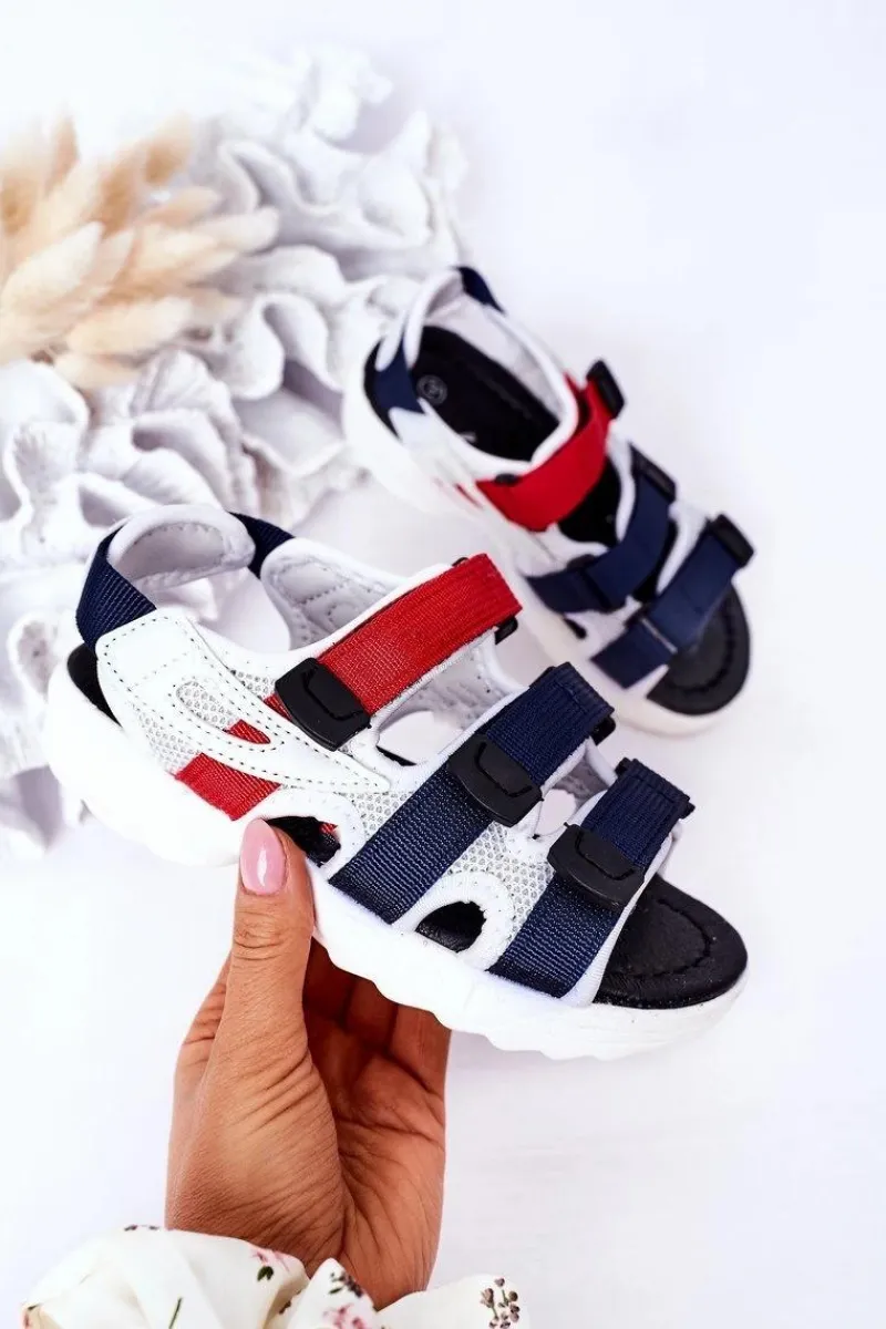 New Boto Dziecięce Sportowe Sandały Na Rzepy Granatowe Flyn