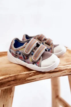 Sale Dziecięce Tenisówki Autka 907P139 Szare Dzieci Chłopięce