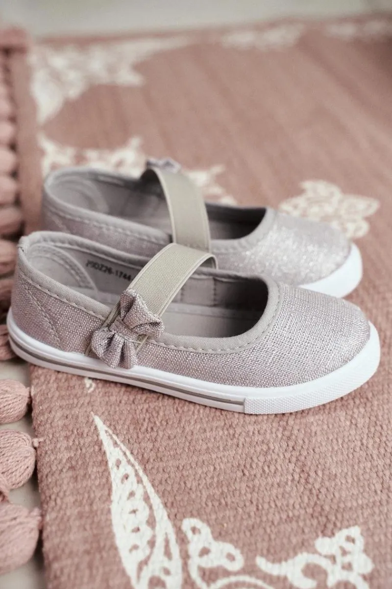 New Dziecięce Tenisówki Balerinki Srebrne Bianka Dzieci Dziewczęce|Balerinki Dziecięce