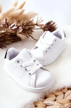 New Dziecięce Tenisówki Biało-Czarne Glossy Dzieci Dziewczęce|Back To School