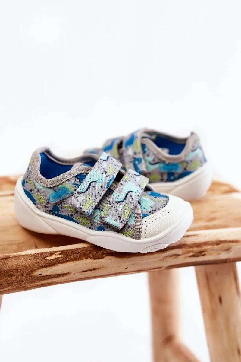 Chłopięce>BEFADO Dziecięce Tenisówki Dinozaury 907P156 Szare