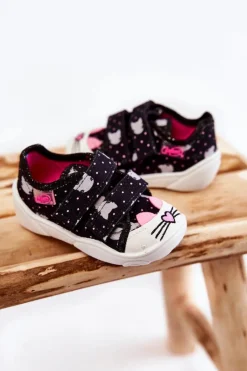 BEFADO Dziecięce Tenisówki Kotki 907P151 Czarne