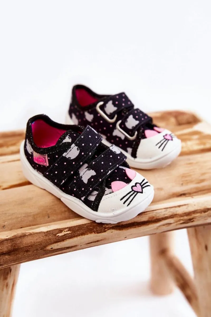 BEFADO Dziecięce Tenisówki Kotki 907P151 Czarne