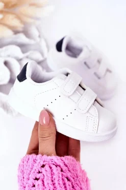 Sale Dziecięce Tenisówki Na Rzepy Biało-Granatowe California Dzieci Chłopięce|Dziewczęce