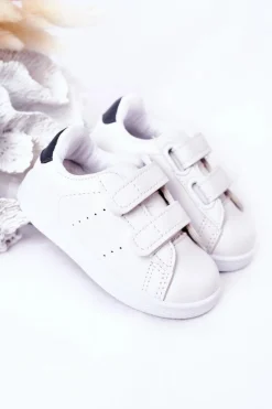 Sale Dziecięce Tenisówki Na Rzepy Biało-Granatowe California Dzieci Chłopięce|Dziewczęce