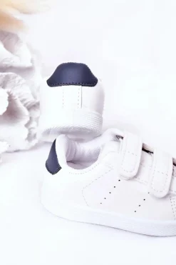 Sale Dziecięce Tenisówki Na Rzepy Biało-Granatowe California Dzieci Chłopięce|Dziewczęce