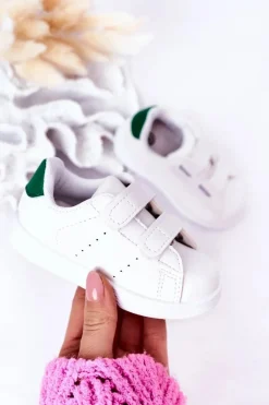 Best Boto Dziecięce Tenisówki Na Rzepy Biało-Zielone California