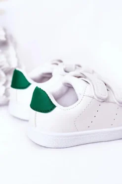 Best Boto Dziecięce Tenisówki Na Rzepy Biało-Zielone California