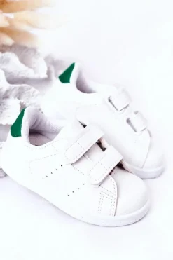 Best Boto Dziecięce Tenisówki Na Rzepy Biało-Zielone California