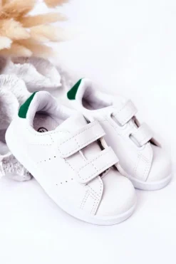 Best Boto Dziecięce Tenisówki Na Rzepy Biało-Zielone California