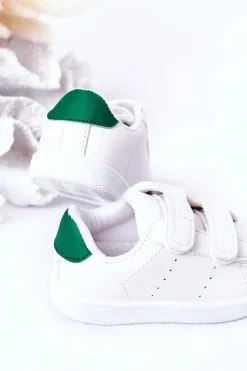 Best Boto Dziecięce Tenisówki Na Rzepy Biało-Zielone California