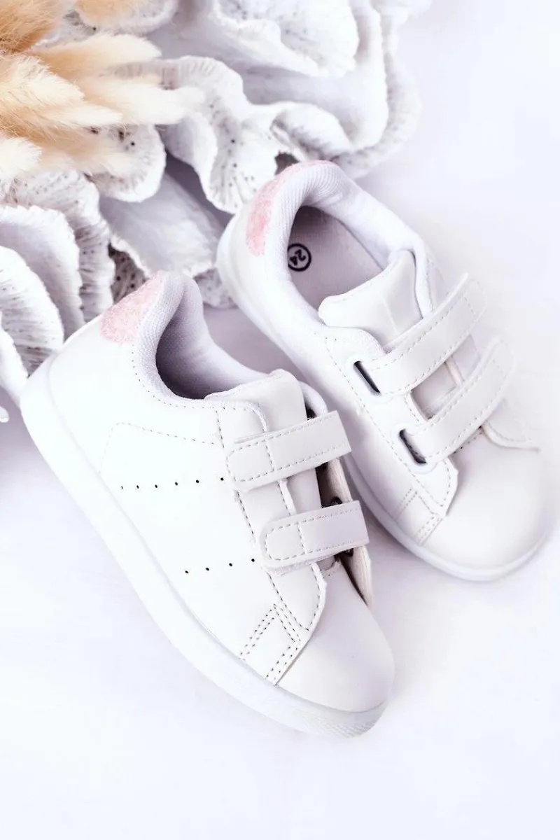 Dziewczęce|Back To School>Boto Dziecięce Tenisówki Na Rzepy Biało-Różowe Cute Girl