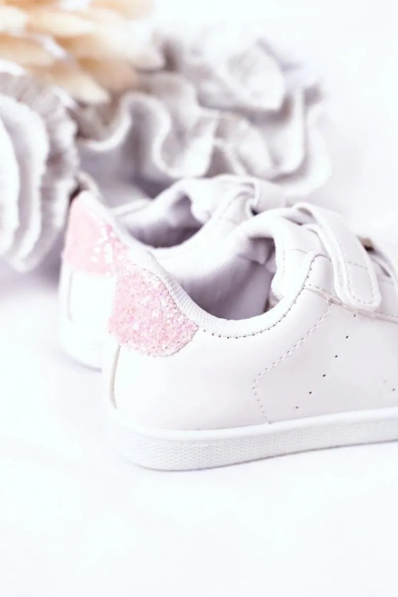 Dziewczęce|Back To School>Boto Dziecięce Tenisówki Na Rzepy Biało-Różowe Cute Girl