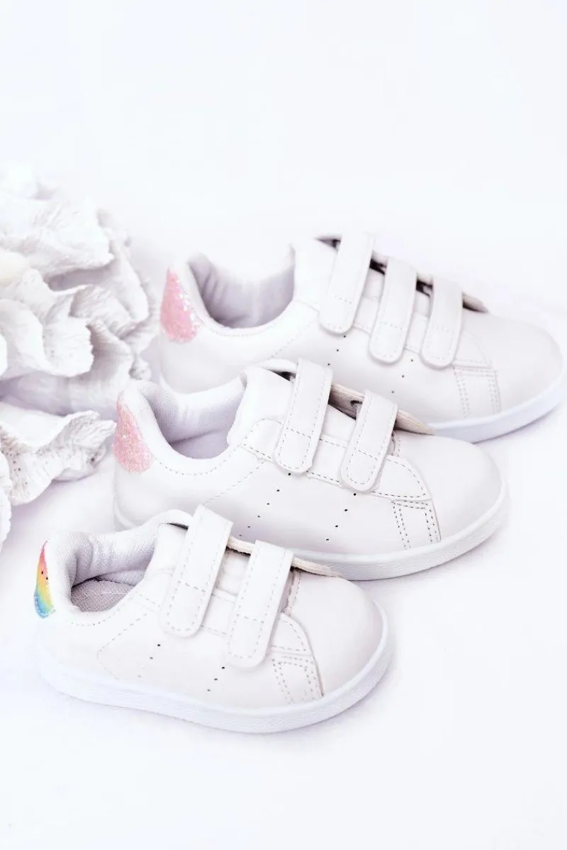 Dziewczęce|Back To School>Boto Dziecięce Tenisówki Na Rzepy Biało-Różowe Cute Girl