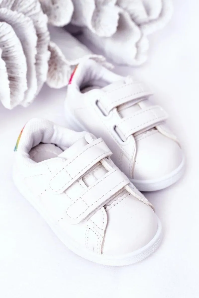 Dziewczęce|Back To School>Boto Dziecięce Tenisówki Na Rzepy Biało-Tęczowe Cute Girl