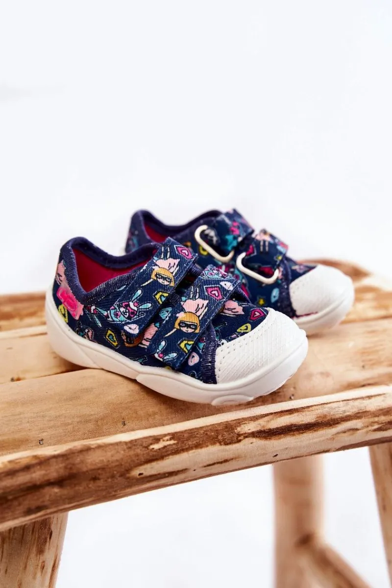 Clearance Dziecięce Tenisówki Superbohater 907P149 Granatowe Dzieci Dziewczęce
