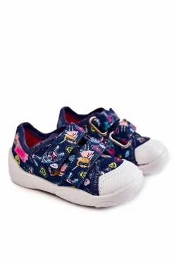 Clearance Dziecięce Tenisówki Superbohater 907P149 Granatowe Dzieci Dziewczęce