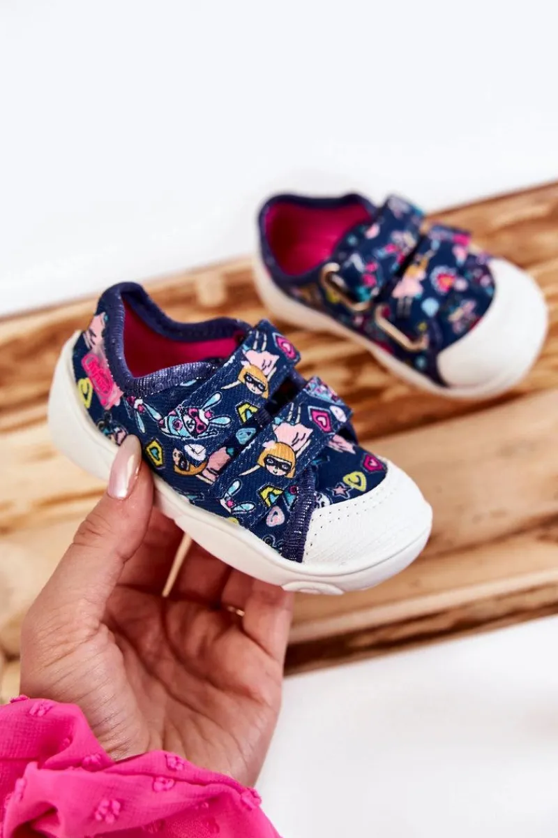 Clearance Dziecięce Tenisówki Superbohater 907P149 Granatowe Dzieci Dziewczęce