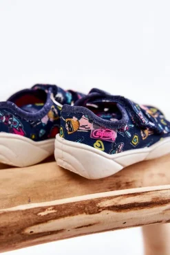 Clearance Dziecięce Tenisówki Superbohater 907P149 Granatowe Dzieci Dziewczęce