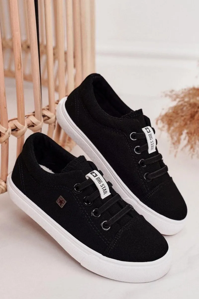 Sale Big Star Shoes Dziecięce Trampki Big Star DD374078 Czarne