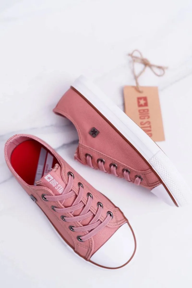 New Dziecięce Trampki Big Star Różowe DD374089 Dzieci Dziewczęce