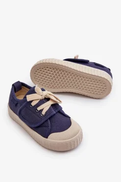 Best Big Star Shoes Dziecięce Trampki HI-POLY SYSTEM BIG STAR NN374016 Granatowe