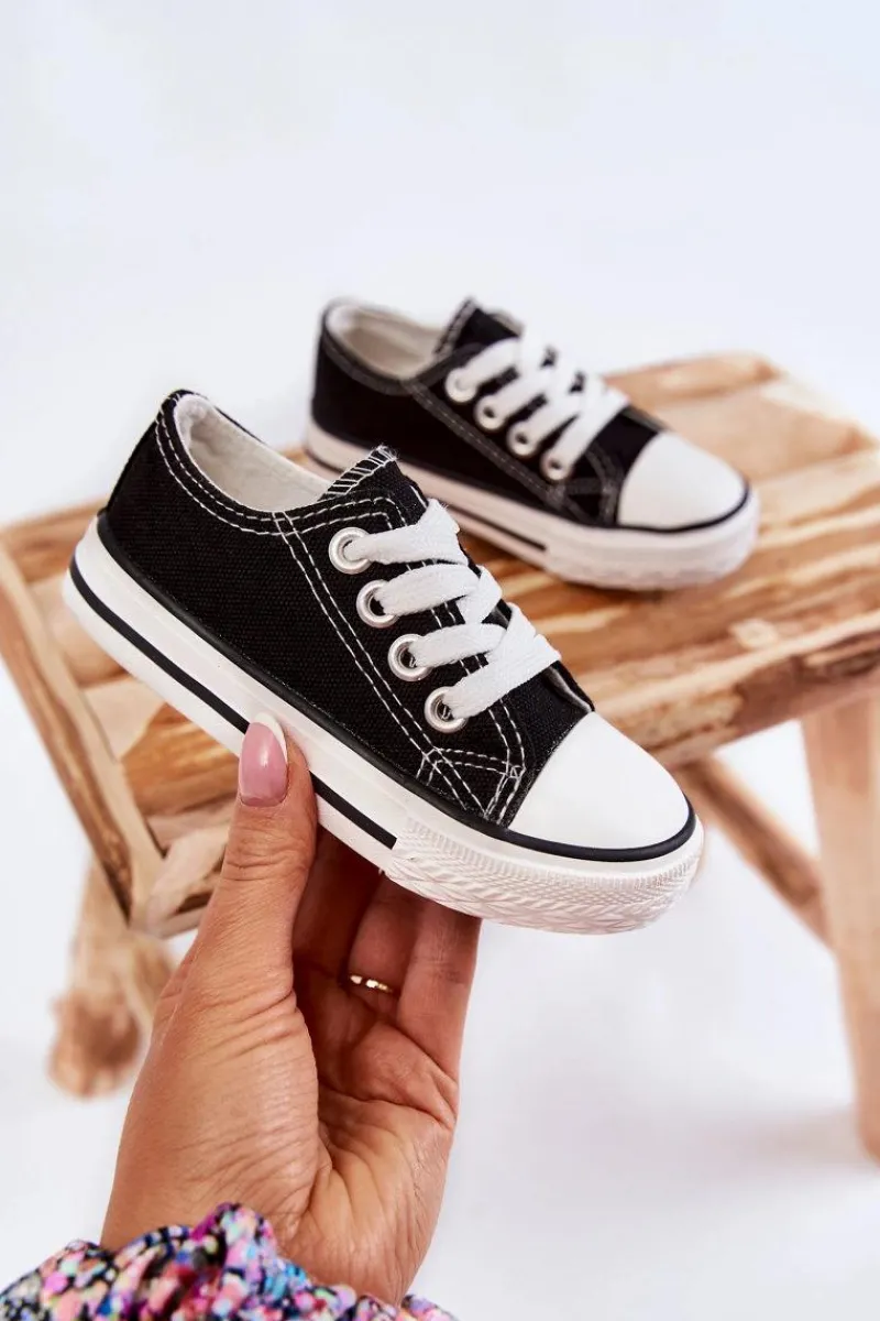 Chłopięce|Dziewczęce>Boto Dziecięce Trampki Klasyczne Czarne Filemon Czarny