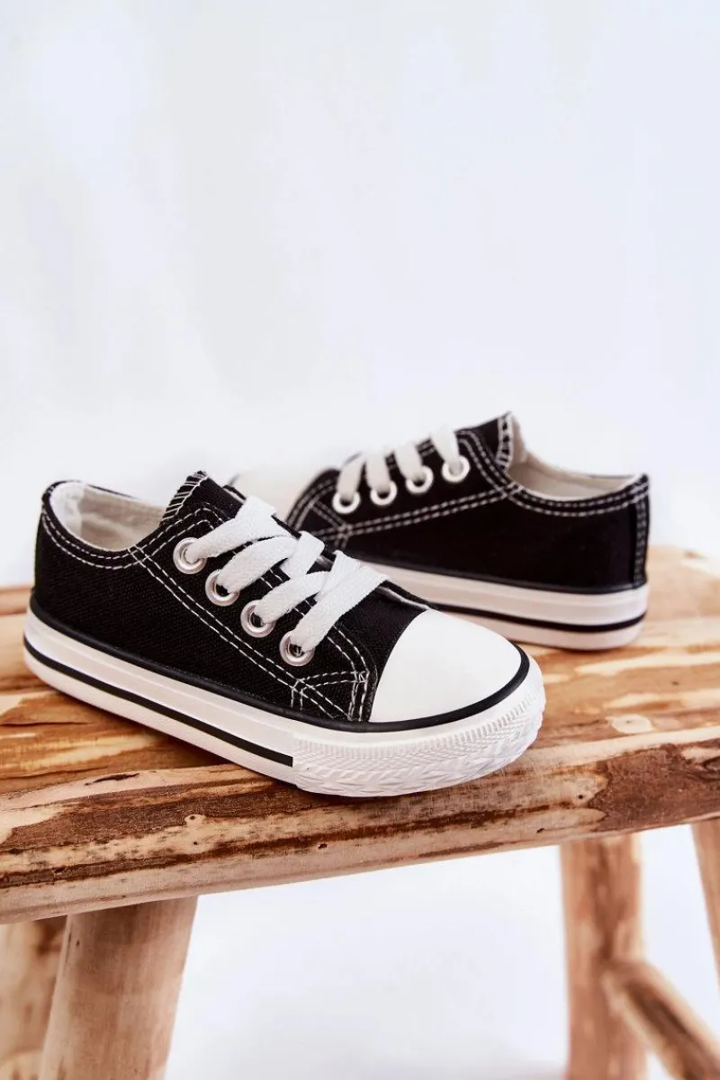 Chłopięce|Dziewczęce>Boto Dziecięce Trampki Klasyczne Czarne Filemon Czarny